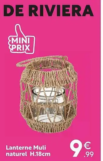 Maxi Bazar Lanterne muli naturel h.18 cm offre