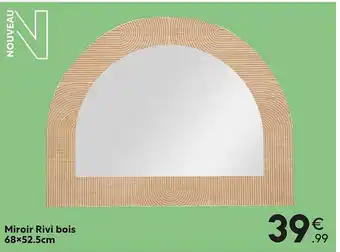 Maxi Bazar Miroir rivi bois 68 x 52.5 cm offre