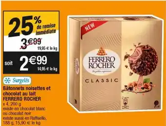 Cora x Carrefour Glace au chocolat ferrero rocher offre