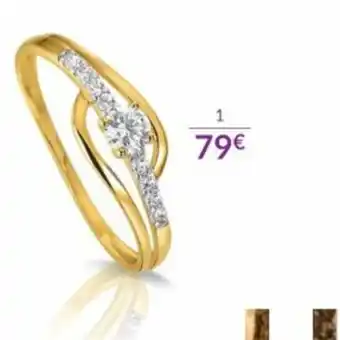 Auchan Bague or 375 milliemes rhodie et oxydes de zirconium offre