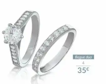 Auchan Bague duo argent et oxydes de zirconium offre