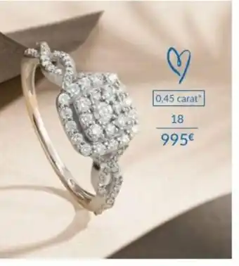 Auchan Bague or blanc 750 millièmes et diamans offre