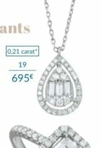 Auchan Collier or balnc 750 millièmes et diamants offre
