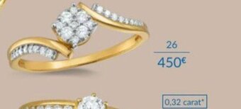 Auchan Bague or 750 millièmes rhodie et diamants offre