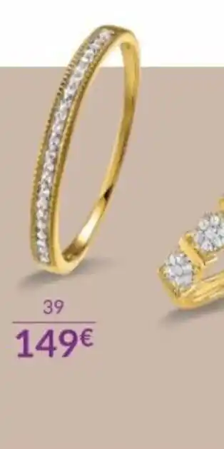 Auchan Demi-Alliance or jaune 375 millièmes rhodie et diamants offre