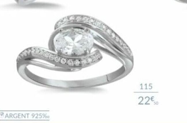 Auchan Bague argent et oxydes de zirconium offre