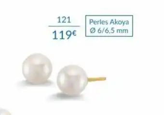 Auchan Boucles d'oreilles or 750 millièmes et perles de zirconium et perles de culture d'eau offre