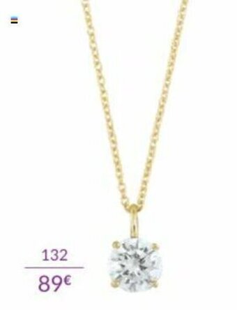 Auchan Collier or jaune 375 millemies et oxyde de zirconium offre