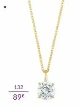 Auchan Collier or jaune 375 millemies et oxyde de zirconium offre