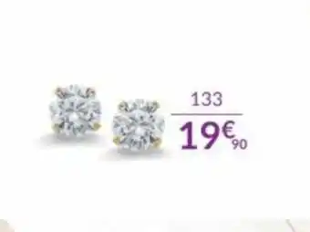 Auchan Boucles d'oreilles or jaune 375 m et oxydes de zirconumillièmes offre