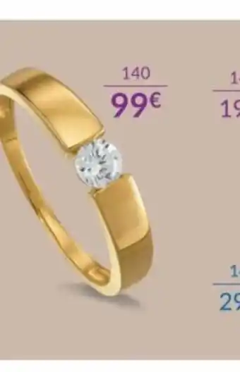 Solitaire or 375 millièmes et oxyde de zirconium