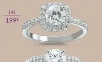 Auchan Bague or blanc 375 millièmes et oxydes de zirconium offre
