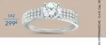 Auchan Bague or blanc 750 millièmes et oxydes de zirconium offre