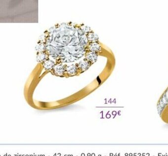 Auchan Bague or 375 millièmes et oxydes de zirconium offre