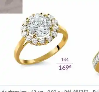Auchan Bague or 375 millièmes et oxydes de zirconium offre