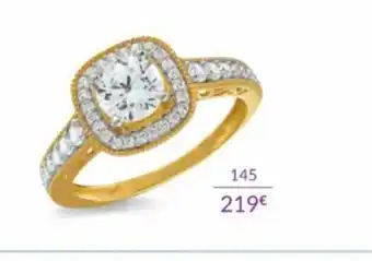 Auchan Bague or 375 millièmes rhodie et oxydes de zirconium offre