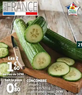 Auchan Concombre offre