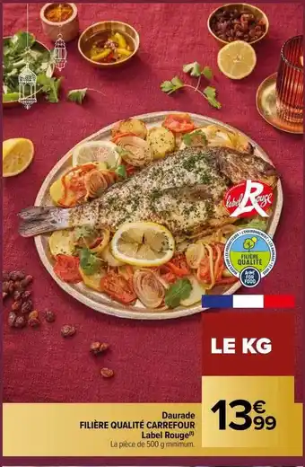 Carrefour Daurade filière qualité carrefour label rouge offre