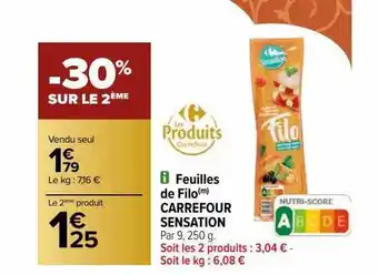 Feuilles de filo carrefour sensation