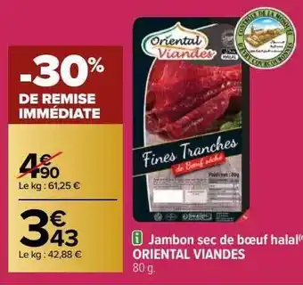 Jambon sec de bœuf halal oriental viandes