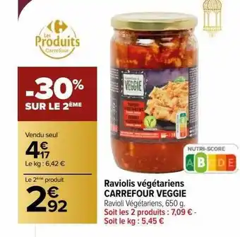Raviolis végétariens carrefour veggie
