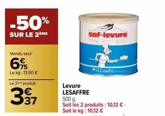 Carrefour Levure lesaffre offre