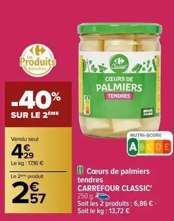 Cœurs de palmiers tendres carrefour classic'