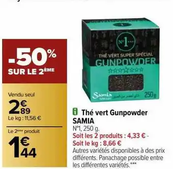 Thé vert gunpowder samia