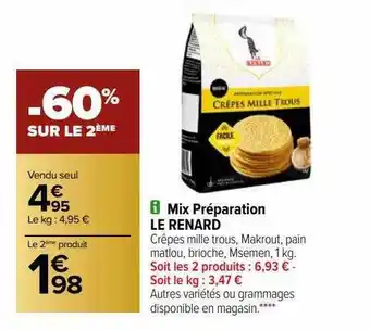 Carrefour Mix préparation le renard offre