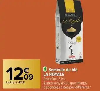 Carrefour Semoule de blé la royale offre