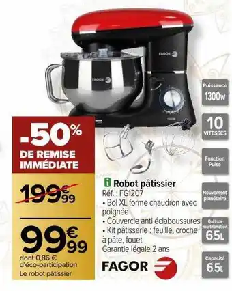 Carrefour Robot pâtissier fagor offre