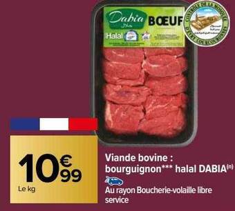 Carrefour Viande bovine : bourguignon***halal dabia offre