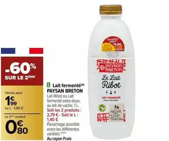 Carrefour Lait fermenté paysan breton offre