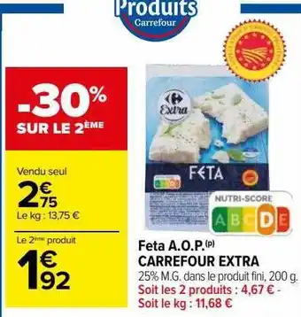 Carrefour Feta a.o.p. carrefour extra offre