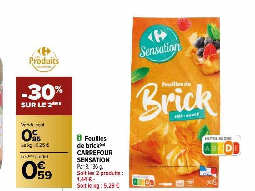 Promo Feuilles de brick carrefour sensation chez Carrefour