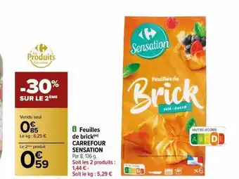 Feuilles de brick carrefour sensation