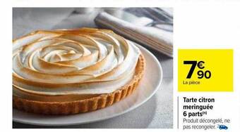 Carrefour Tarte citron meringuée 6 parts offre