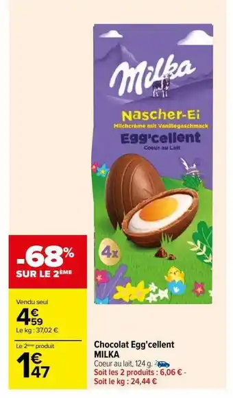 Carrefour Chocolat egg'cellent milka offre