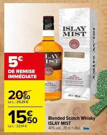 Carrefour Blended scotch whisky islay mist offre