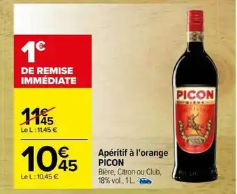 Carrefour Apéritif à l'orange picon offre