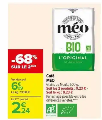 Carrefour Café méo offre