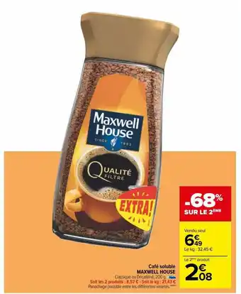 Carrefour Café soluble maxwell house offre