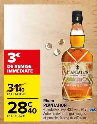 Carrefour Rhum plantation offre