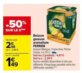 Carrefour Boisson gazeuse aromatisée perrier offre