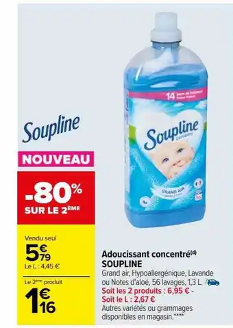 Carrefour Adoucissant concentré soupline offre