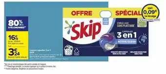 Carrefour Lessive capsules 3 en 1 skip offre