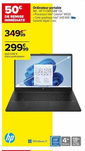 Carrefour Ordinateur portable hp offre