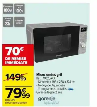 Micro-ondes gril gorenje