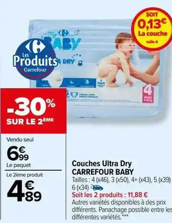 Carrefour Couches ultra dry carrefour baby offre