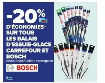 Carrefour Les balais d'essuie-glace carrefour et bosch offre